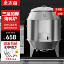 志高（CHIGO）炭烤鸭炉商用脆皮五花肉烧鸭炉烤炉烧腊炉烧鸡炉炉子烤鸡炉烧鹅炉 80型木炭款【三层1.0厚】无视窗