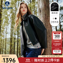 Navigare意大利小帆船短款女士真皮皮衣秋季时尚百搭上衣翻领羊皮革外套 暗夜黑 L