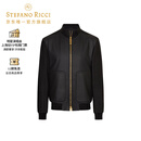 Stefano Ricci/史蒂芬劳.尼治男装 牛皮和羊皮拉链皮衣外套 黑色 50