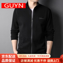 GUYN高端品牌夹克衫男2025新款潮流刺绣休闲秋秋立领卫衣外套 黑色 黑色 M (170)(适合110-135斤