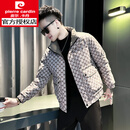 皮尔卡丹（pierre cardin）秋冬季新款印花羽绒服男款感棉衣2026新款棉袄加厚款保暖棉服 咖色 L 建议111~125斤