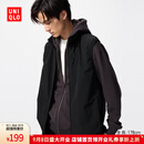 优衣库男装/男女同款防风背心休闲马甲机能外套防泼水户外484335 09 黑色 L /175/100A