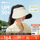 蕉下（beneunder）蛋卷灯罩帽大檐空顶帽防晒帽女遮阳帽登山帽太阳帽男UL712白