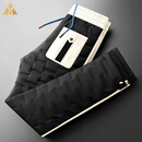 BG GLAMURB奢侈品牌裤子男士裤白鸭绒裤加厚保暖外穿防水直筒裤 黑色 L 【建议125-140斤】