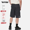 EVISUKURO 男士涂料印染工装短裤男2ESGNM2SH241XXCT 黑色 M
