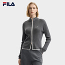 FILA 斐乐官方女士编织外套2025冬新款简约时尚修身拉链毛衣开衫 华孚H150R花灰-MG L 170/88A/L