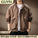 GUYN高端品牌男装复古大口袋工装外套男士2025秋季新款宽松夹克男百搭 焦糖色 焦糖色 L 适合120-140斤