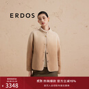 ERDOS【正反两穿】羊羔毛立领百搭保暖短款渐变女棉服外套 大地驼 170/88A/L