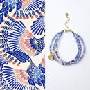 恒久叶新中式坦桑石切面圆珠多层手串中古小众小米珠手链彩色宝石手饰 可调节女款手链