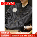 GUYN男士夹克男秋季美式飞行员外套休闲2025新款加棉加厚棒球服上衣 黑色 黑色 均码 请选择尺寸可咨询客服