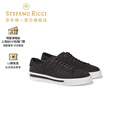 Stefano Ricci/史蒂芬劳.尼治男鞋 磨砂鳄鱼皮板鞋 黑色 39