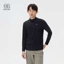 KOLON SPORT可隆户外休闲衣男士仿羊驼质感半拉链长袖T恤