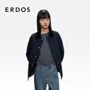 ERDOS 25秋冬翻领丝绵混纺保暖休闲上衣女棉服外套 藏蓝 S 160/80A