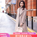 鄂尔多斯市产羊绒大衣女双面绒中长款2025新款秋冬高端羊毛外套女 混米色 XL