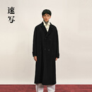 速写男装2025冬新品毛呢外套西服领长袖H型9P0811310 001本黑 M