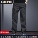 GUYN高端品牌男装美式户外休闲裤男2025春秋季宽松直筒裤男百搭裤子男 黑色 黑色 M 体重121-135斤