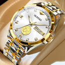 欧品客劳力土9999足金真龙男士手表进口机械表商务24K金表世界十大名表 间金白面-享全国专柜终身质保 附带足金鉴定证书 41mm