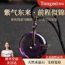 侗秘天然巴西紫水晶平安扣吊坠项链女时尚简约男士情侣礼物 【收藏级】约25mm-巴西天然紫水晶 紫水晶