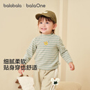 巴拉巴拉balaOne宝宝打底衫男童女童装2025冬季半高领t恤婴儿209425100201