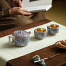 鎏银复古泡茶壶家用功夫茶具泡茶壶商务礼盒装鎏银青花龙礼盒3头 鎏银（青花龙）礼盒装-3头