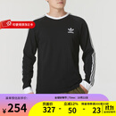 阿迪达斯（adidas）三叶草男女打底衫经典复古运动黑色圆领长袖T恤上衣 IA4877 M
