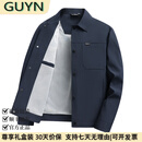 GUYN轻奢男装品牌夹克男2025春季商务休闲时尚翻领青年男士外套 藏青色 藏青色 XL 180