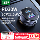 绿联【销量NO1】车载充电器点烟器超级快充转换器插头一拖二适用苹果16华为/小米/YU7