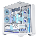 LIANLI联力包豪斯O11 Vision Compact 海景房台式电脑机箱 白色 /三面玻璃/中塔机箱/