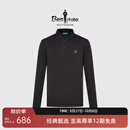 比音勒芬【抗UV防晒】春秋季男士时尚休闲户外干爽透气翻领长袖polo衫男 07黑 L 105