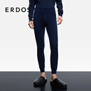 ERDOS 弹力羊绒裤纯色保暖修身百搭内穿男长裤加绒裤 藏蓝 2XL