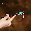敦煌研究院 敦煌妙珮镂珠系列发簪 博物馆文创头饰送女生复古盘头拍照礼物 桃花