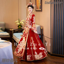 丽纱蓓儿秀禾服男女套装花作衣沐橙新娘2025新款中式婚服龙凤褂秀和服秋冬 -W沐橙 M