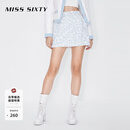 MISS SIXTY休闲裤女高腰花式纱亮片金属纽扣短裤裙裤 蓝/白 M