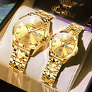 劳力士王子瑞士手表情侣表一对男女机械表高端防水进口金表新款2025十大名表 R3306全金金面-情侣一对 附带真钻鉴定证书 41mm 男表直径