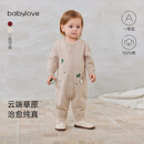 babylove【清仓】婴儿毛织连体衣秋冬款纯棉针织衣服宝宝哈衣圣诞保暖毛衣 砂色 80cm