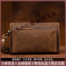 ANYSMIC奢侈高档品牌男士手拿包男新款真皮手包复古疯马皮男包商务手机包 补货链接勿拍