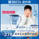 碧然德(BRITA)滤水壶Marella蓝色3.5L 1壶9芯套装海洋系列家用自来水净水器 孙颖莎推荐 含8枚海外版滤芯