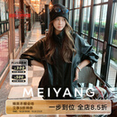美洋（MEIYANG）很好穿皮衣 立领拉链简约宽松哑光Q弹夹克外套显瘦酷飒秋季新款 黑色 M