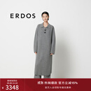 ERDOS 翻领双畦纯羊绒直筒宽松针织加厚修身显瘦女连衣裙 玛瑙灰 160/80A/S