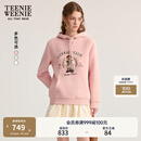 Teenie Weenie小熊女装卫衣2025秋季新款休闲舒适宽松连帽大熊上衣 粉色 S