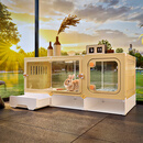 蔻丝 兔子笼子特大号带厕所防喷尿前后透明全景室内养荷兰猪用品