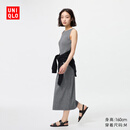 优衣库女装针织Bra连衣裙无袖裙子气质收腰25秋冬新款480636 08 深灰色 M /160/84