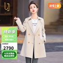 OLJ奢侈高档品牌中长款风衣外套女2025年春秋新款时尚百搭气质大衣 米色 2XL 建议130-145斤