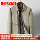 GUYN男士夹克男纯棉翻领茄克衫2025年秋季新款高端商务休闲外套男装 2122浅咖 2122浅咖 均码 请选择尺寸可咨询客服