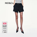 MO&Co.短裤2025秋新品含绵羊毛精纺中低腰精裁A字黑色MBE3SOT013 黑色 L /170