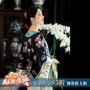 一城风絮玉堂风雅丨秋款东方简奢风醋酸缎重工满绣花琵琶襟复原清汉女上衣 深藏青色满绣清汉女上衣 M