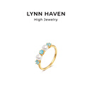 LYNNHAVEN麟玟【精灵】Akoya海水珍珠戒指18K金钻石指环托帕石 4-4.5mm/13号/k黄