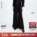 朗姿高腰阔腿直筒裤时尚西装裤气质高级感通勤西裤2025年秋季新款 黑色 L