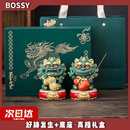 BOSSY故宫风文创招财石狮茶宠好事发生桌面摆件开业乔迁礼物结婚伴手礼 好柿发生+底座·高档礼盒