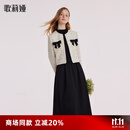 歌莉娅（GOELIA）套装女冬季小香风短外套黑色连衣裙两件套1BCRAB010 31C黑白色织 M